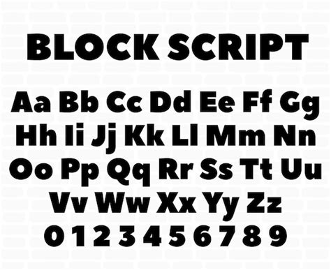 Block Font Svg Bold Font Svg Block Font For Boys Block Font Etsy