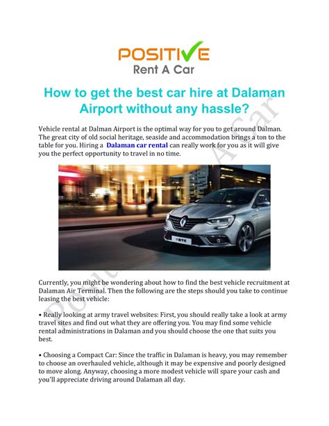 Best Car Hire In Dalaman | Positive Rent A Car - Positive Rent A Car ...