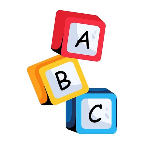 Premium Vector A Flat Icon Of Abc Blocks