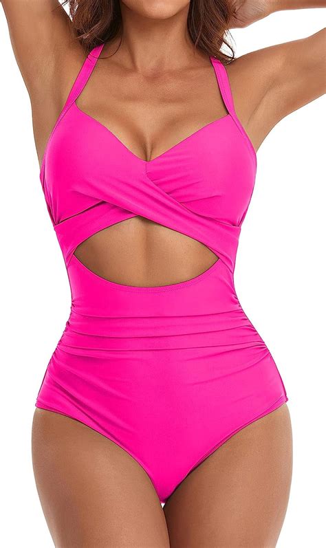 Somer Womens High Waisted One Piece Swimsuit With Tummy Control