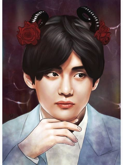 Card K Pop Drawing Print A5 Size Bts Kim Taehyung And Tata Original Digital Fan Art Art