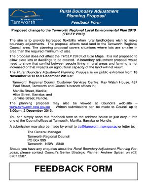 Fillable Online Tamworth Nsw Gov Feedback Form Tamworth Regional