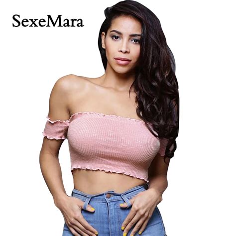 Sexemara 2018 Summer Strapless Tube Top Cropped Sexy Bandeau Top For