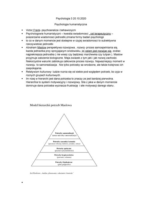 Psycholiogia 3 Notatki z całego wykladu dr prowadzacej Psychologia