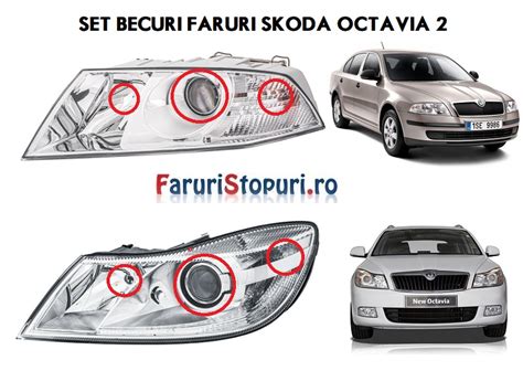 Skoda Octavia II Si Facelift 2004 2013 Set Becuri Far Fata