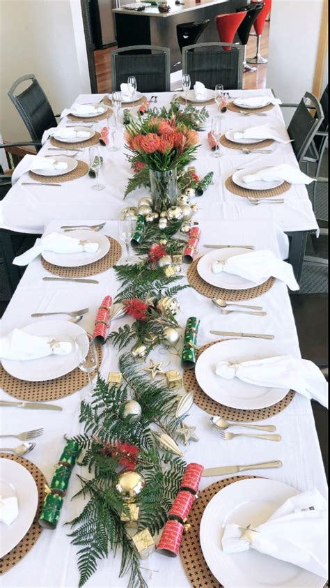 Christmas Australian Native Set Christmas Table Christmas Table Settings Table Decorations