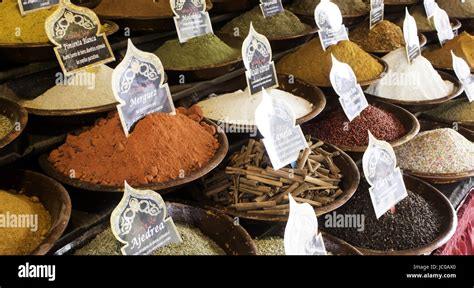 Market varied Arabian spices, organic and natural food Stock Photo - Alamy