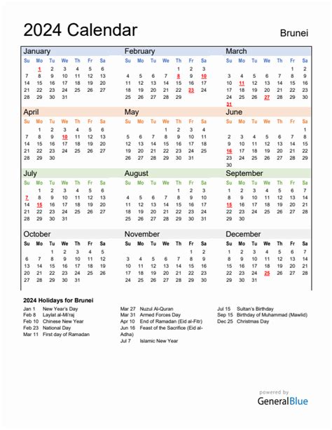 Calendar 2024 With School Holidays Brunei - Dusty Glynnis