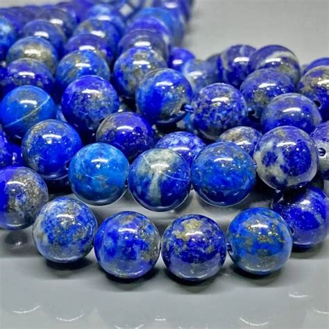 Natural Lapis Lazuli 8mm Smooth Round Gemstone Beads Strand - 11307