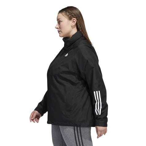 Adidas Bsc Stripes Rain Rdy Jacket Womens Black Sportsdirect