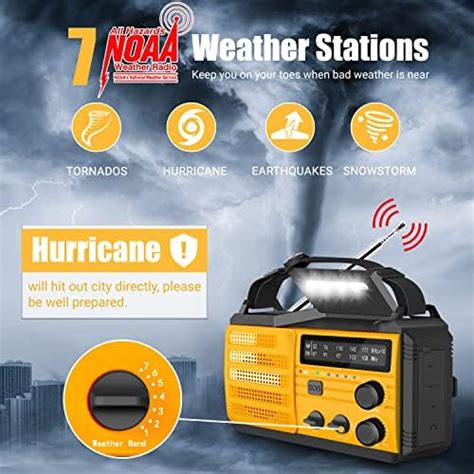 Radio météo d urgence 8 000 mAh Radio d urgence à manivelle