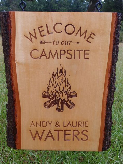 Personalized Camping Sign Custom Wood Campsite Side Garden | Etsy