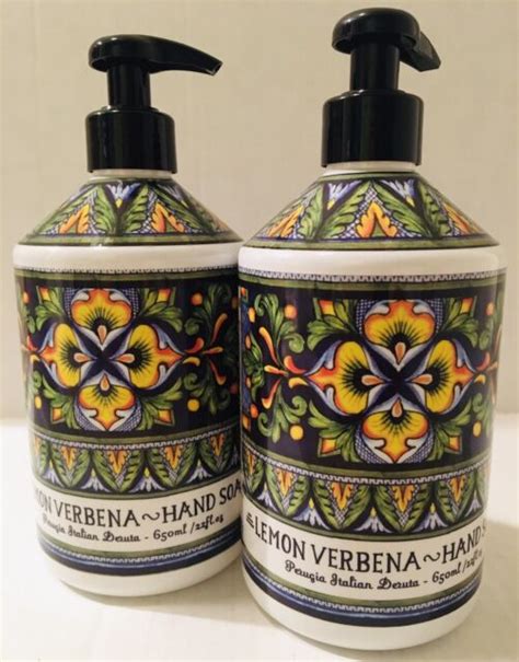 Perugia Italian Deruta Lemon Verbena Hand Soap 22fl Oz Lot Of 2 EBay