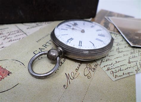 Antique Key Wind Pocket Watch With Porcelain Dial and Silver - Etsy
