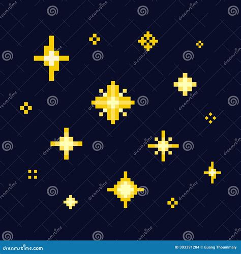 8 Bite Sparkling Pixel Art Stock Vector Illustration Of Decorative