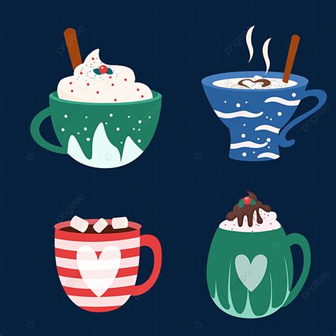 Hot Cocoa White Transparent Christmas Hot Cocoa Mug Winter Hot Drink Atmosphere Winter Day