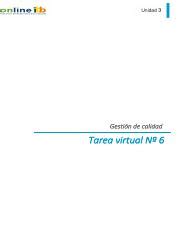 Orientaciones para la Tarea virtual 6 pdf Gestión de calidad Tarea