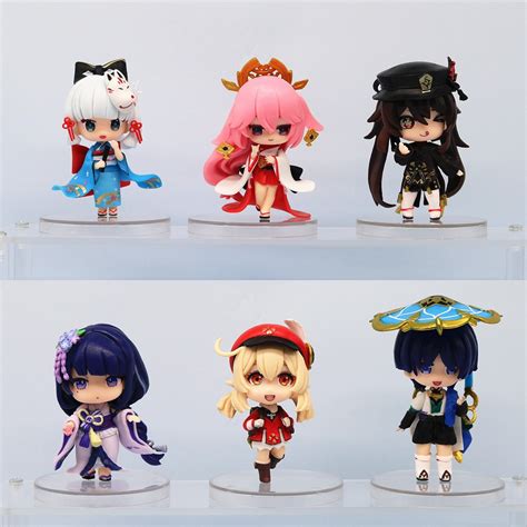 Pcs Set Cm Genshin Impacto Juego Figura Yae Miko Klee Kamisato