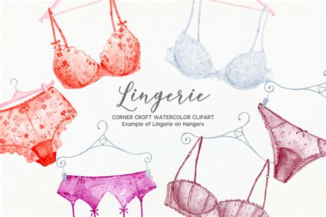 Watercolor Lingerie Clipart Illustrations Design Bundles