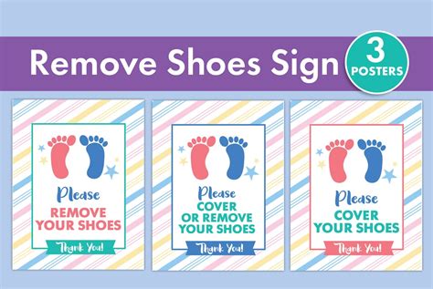 Colorful Remove Shoes Sign Decoration Daycare Childcare In Home