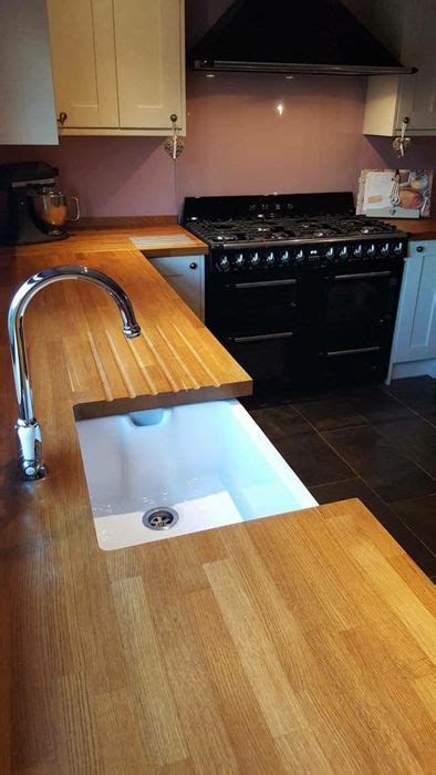 Stunning Prime Oak Worktops Featuring A Set Of Hot Rod Grooves Routed Into The Surface To Allow