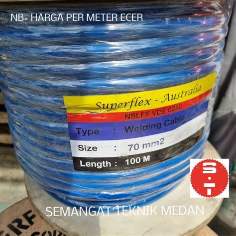 Jual 70mm KABEL LAS INVENTER FULL TEMBAGA 70 Mm SUPERFLEX ECER PER