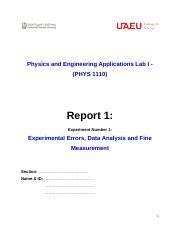 Report Number 1 Phys Eng Appl Lab I 1 1 2 Docx Physics And