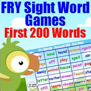 Sight Word Game Fry List First 200 Words GoTeachThis