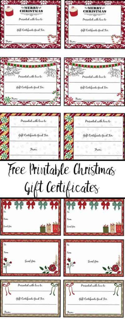 FREE Printable Christmas Gift Certificates: 7 Designs, Pick Your Favorites