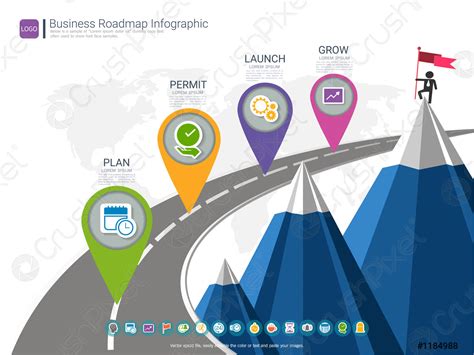 Roadmap timeline infographic design template - stock vector 1184988 | Crushpixel