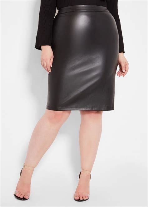 Faux Leather Pencil Skirt Faux Leather Pencil Skirt Plus Size