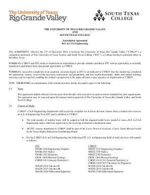 Fillable Online Academicaffairs Southtexascollege Agreement Civil