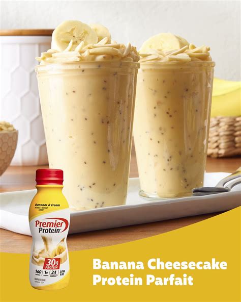 Banana Cheesecake Parfait Recipe Protien Shake Recipes Protein Smoothie Recipes Protein