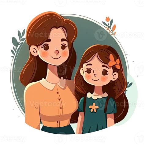 Mother And Daughter Cartoon Png