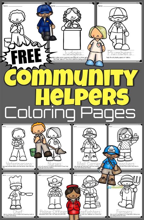 Community Helper Coloring Sheets