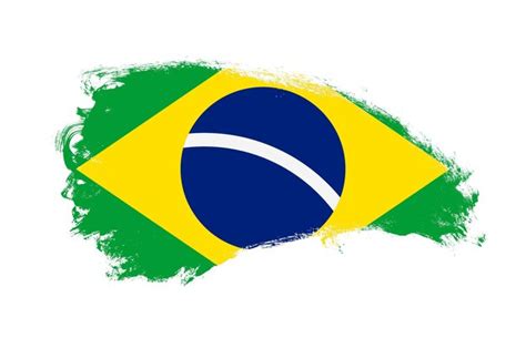 Premium Photo National Flag Of Brazil Painted With Stroke Brush On