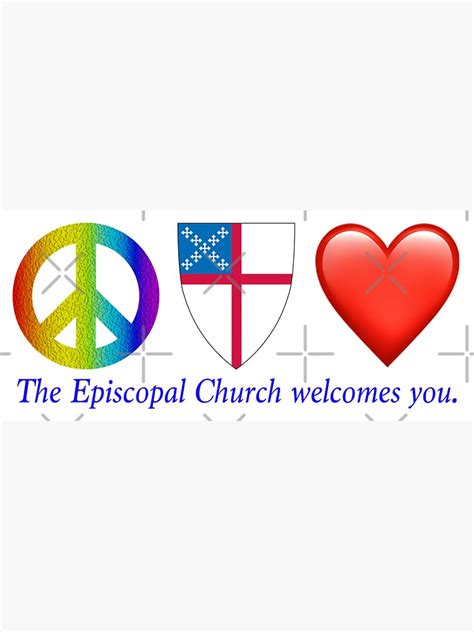 Peace Love The Episcopal Church Welcomes You Sticker By Litmusician