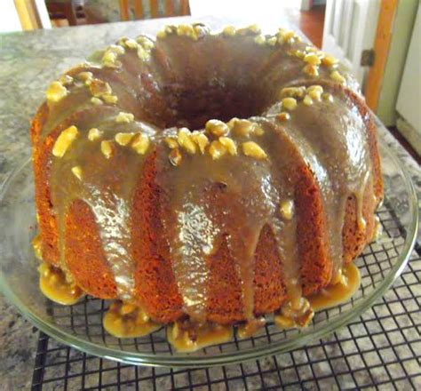 Black Walnut Pound Cake With Caramel Nut Glaze Recipe Just A Pinch