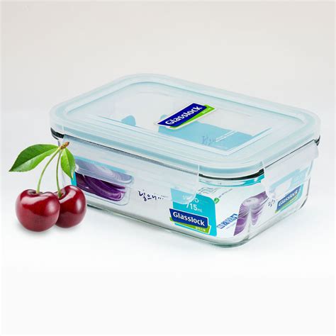 Buy Glasslock Airtight Break Resistant Food Storage Container Microwave Safe Rectangle 715 Ml