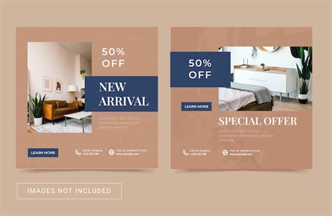 Premium Vector Furniture Interior Social Media Banner Template Flyer