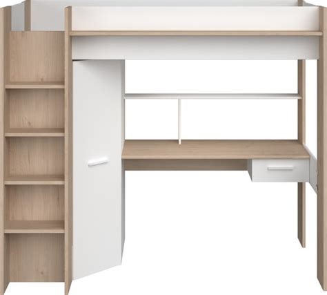 Hoogslaper Met Bureau En Kast X Cm Wit En Naturel Auckland