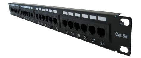 Patch Panel De 24 Puertos Panel De Parcheo Cat5 Xcase Para Rack 1U