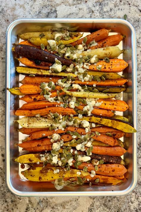 Balsamic Blue Cheese Carrots Food And Festivities