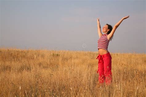 Woman On The Meadow Stock Photo Image Of Nature Pure 2951892