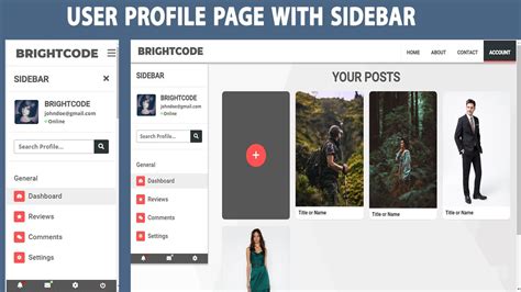 How To Create A Responsive User Profile Page With Amazing Sidebar Using