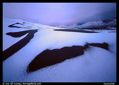 Picturephoto Patch Of Sand In Snow Covered Dunes Great Sand Dunes