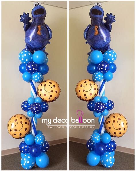 Cookie Monster Balloon Columns #mydecoballoon #balloonsnj #balloonsnyc ...