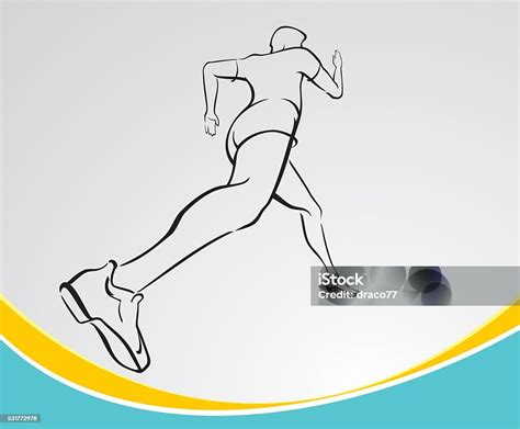Runner Line Art Stock Illustration Download Image Now Above