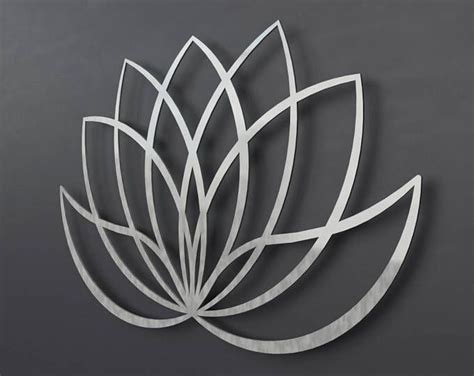 Flor De Loto Gran Arte De Pared De Metal 3d Arte De Pared De Etsy