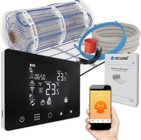 Ogrzewanie podłogowe Acurel Mata Grzewcza 160W m2 Termostat WiFi 5m2